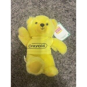 Crayola 1986 Burger King YELLOW Teddy Bear Plush Stuffed Animal (D)
